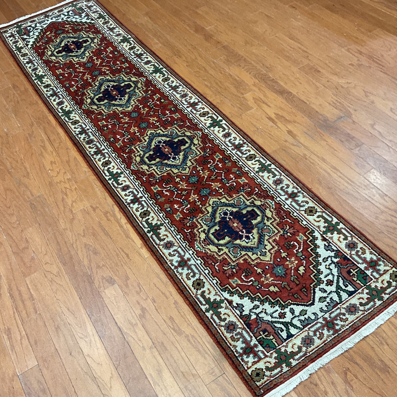  Handmade Indo Serapi Wool Runner