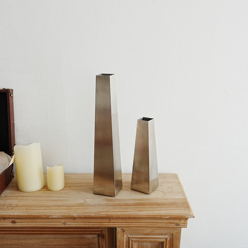 Ensemble de 2 vases en acier inoxydable