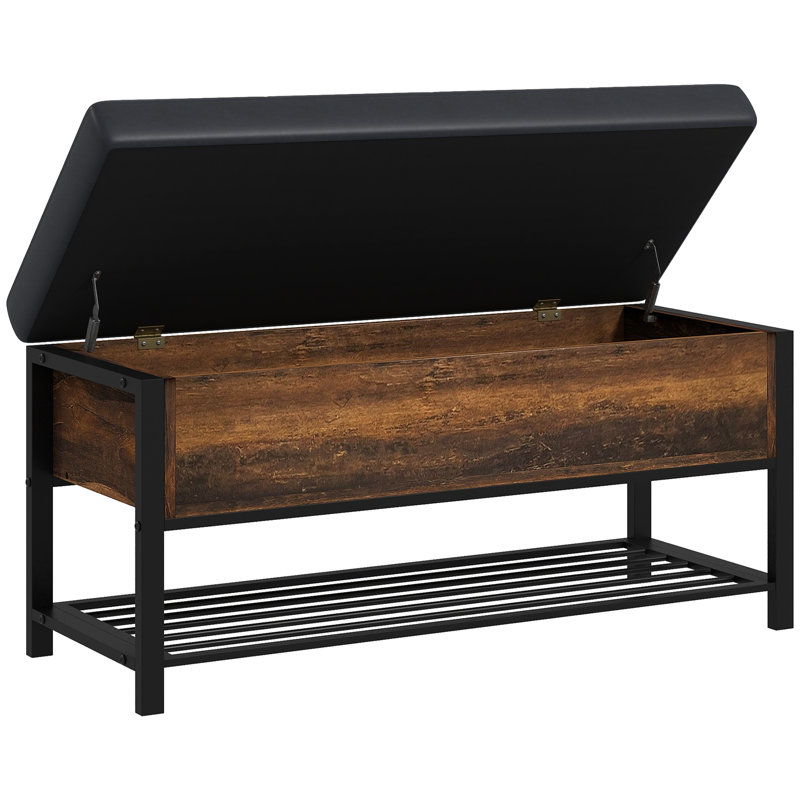 Banc de rangement rembourré en similicuir Eilley