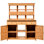Banc de rempotage en H 65,7 po pour jardin - bois de sapin, 6 tiroirs, 2 armoires, 3 tablettes, crochets latéraux, patio ergonomique et spacieux, serre, grande capacité de cuisine