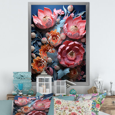 Tulipes néon, collage sur toile