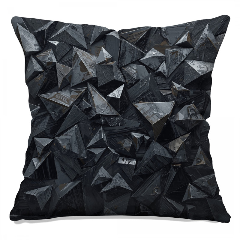 Coussins décoratifs à double face et pyramides foncées, 14 X 14 pouces
