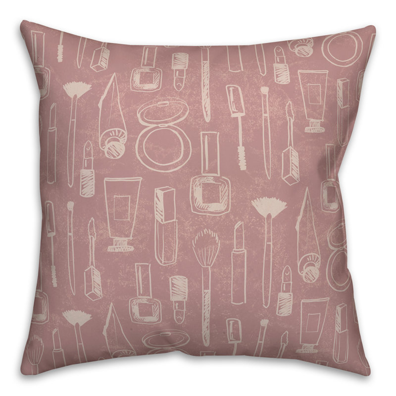 Coussin carré, Crème / rose