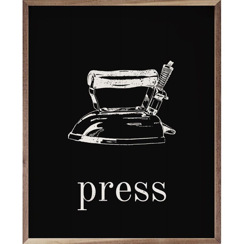 Press With Icon Black, 20" H x 16" W