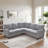 85 In L Shaped Corner Couch, 5 Seat Modular Sectional Sofa For Living Room-930035725