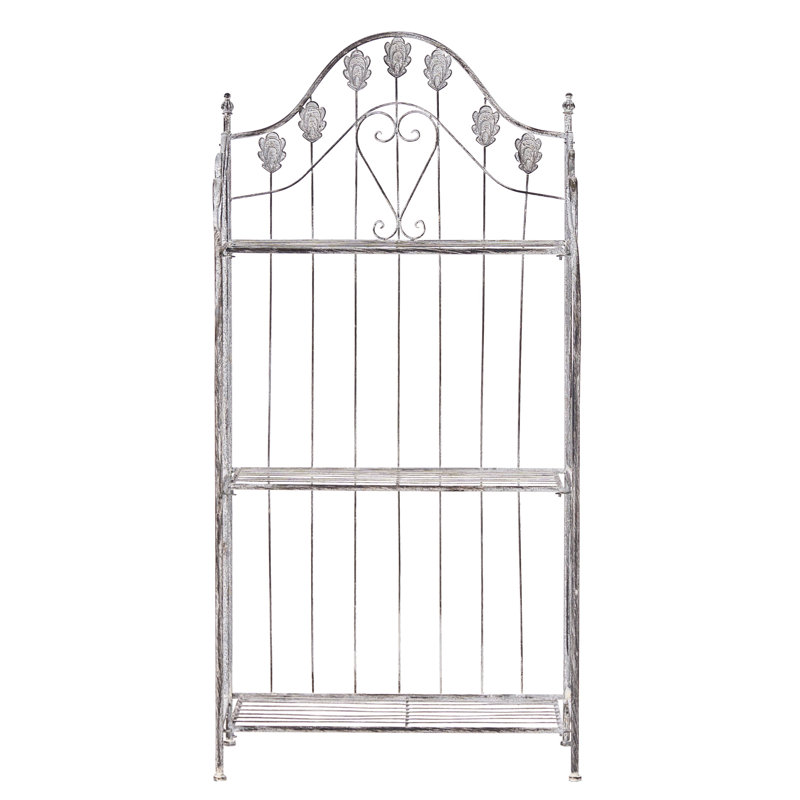 59cm W Iron Shelving Unit, Grey