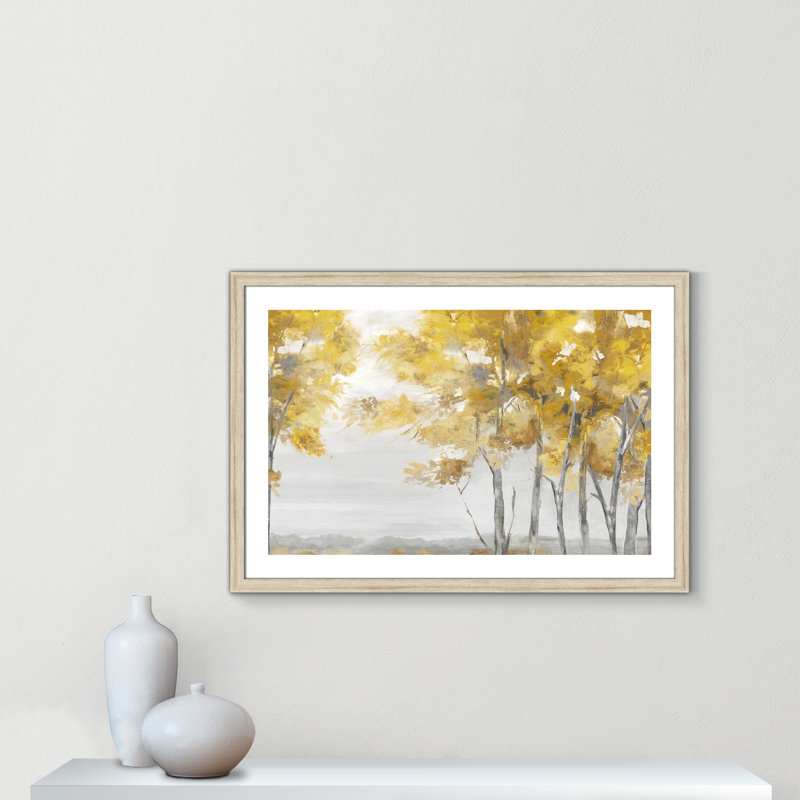 Jaune altruiste - Art encadré autoportant, H 26 po x l 36 po x P 1,25 po, Cadre beige