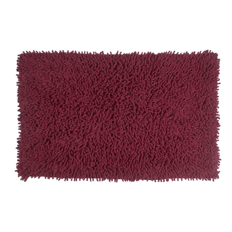 Hayworth Plush Cotton Bath Mat, 21" W x 34" L, Red