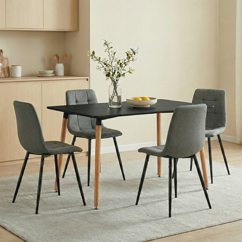 4 - Person Dining Set, Black, Grey