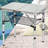 Small Folding Table, 3 Adjustable Height Foldable Table, Outdoor Folding Table with Net Mesh, White Metal Folding Table for Patio BBQ