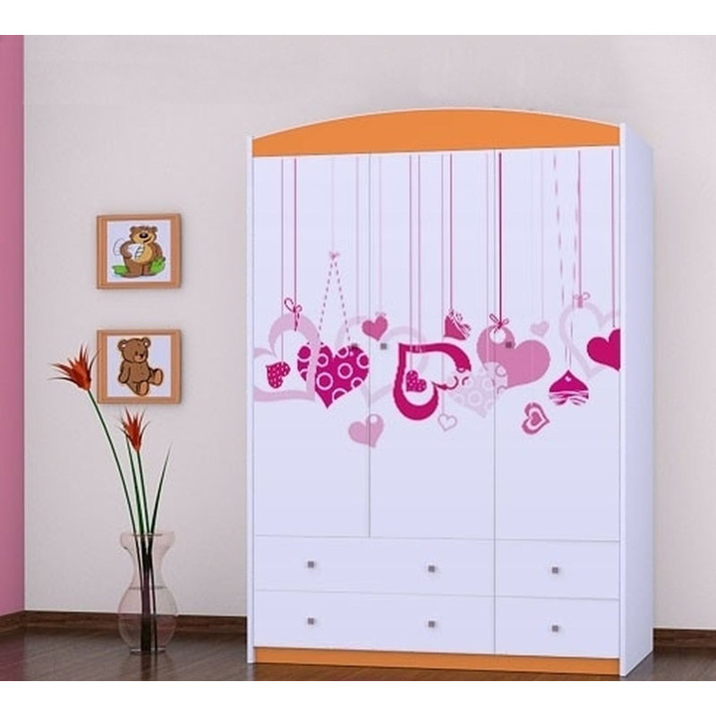 Clevenger 3 Door Wardrobe, Orange