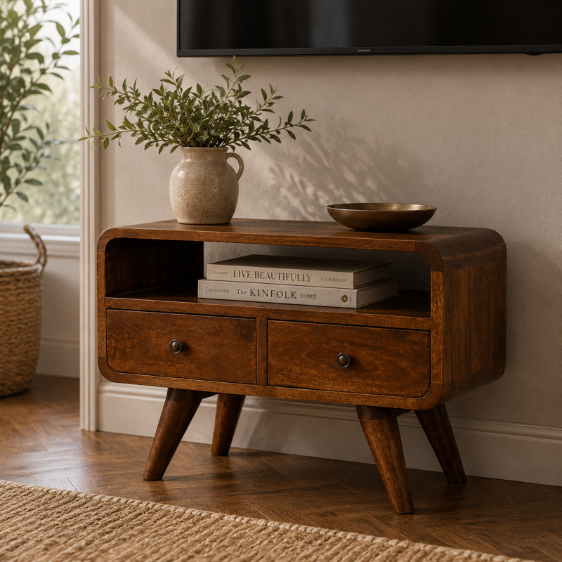 Bracamonte Unfinished TV Stand for TVs up to 24", Chestnut