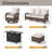 All-weather Wicker 5 - Person Patio Conversation Sets With Fire Table-983532585-988363133