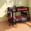 Lits simples superposés en bois rouge multifonctionnels avec bureaux de jeu