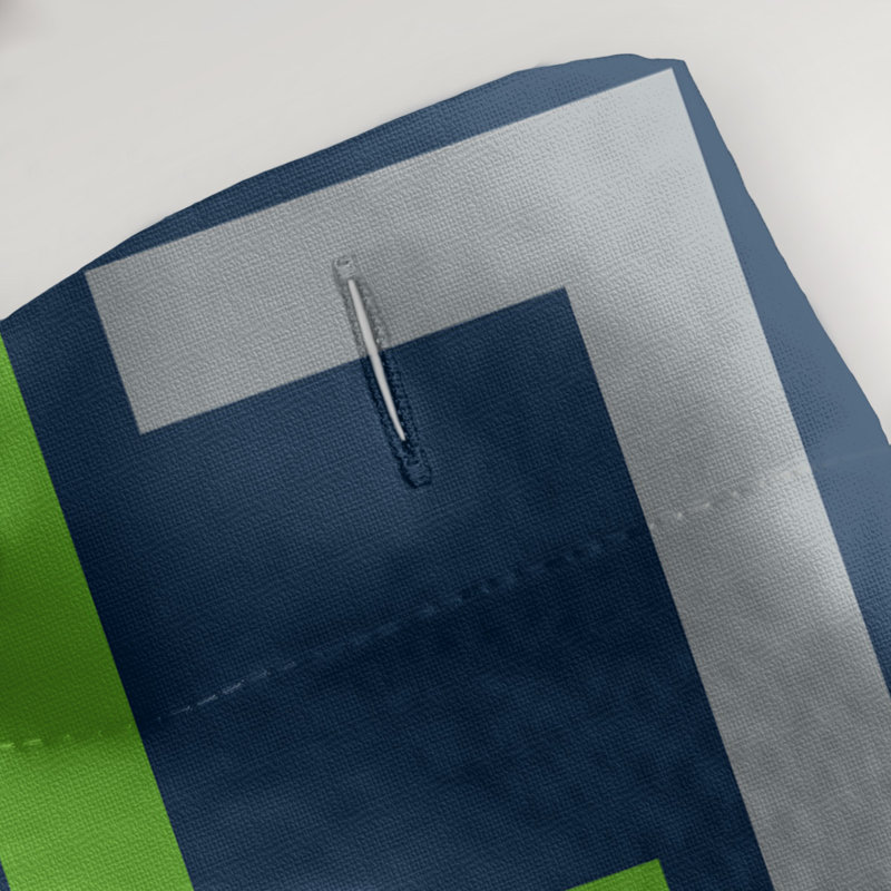 Rideau de douche géométrique simple, Bleu marine collège / vert action / gris loup, Non