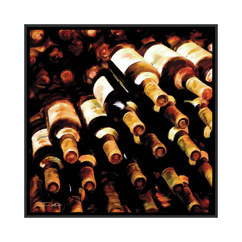 «The Wine Collection II», reproduction d'art sur toile tendue, H 18 po x l 18 po x P 1,5 po, Pas de tapis