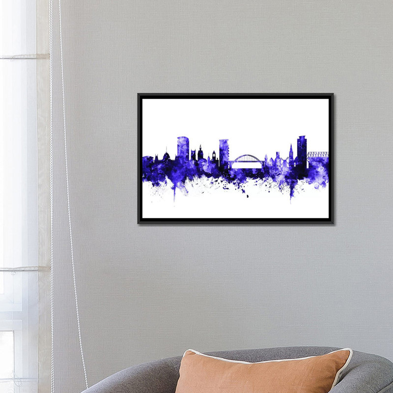 «Sunderland, England Skyline» par Michael Tompsett, impression sur toile tendue, H 18 po x l 26 po x P 1,5 po, Pas de tapis