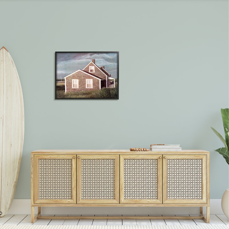 Bord de mer à bord côtier, H 24 po x l 30 po x P 1,5 po, Giclée encadrée noir minuit