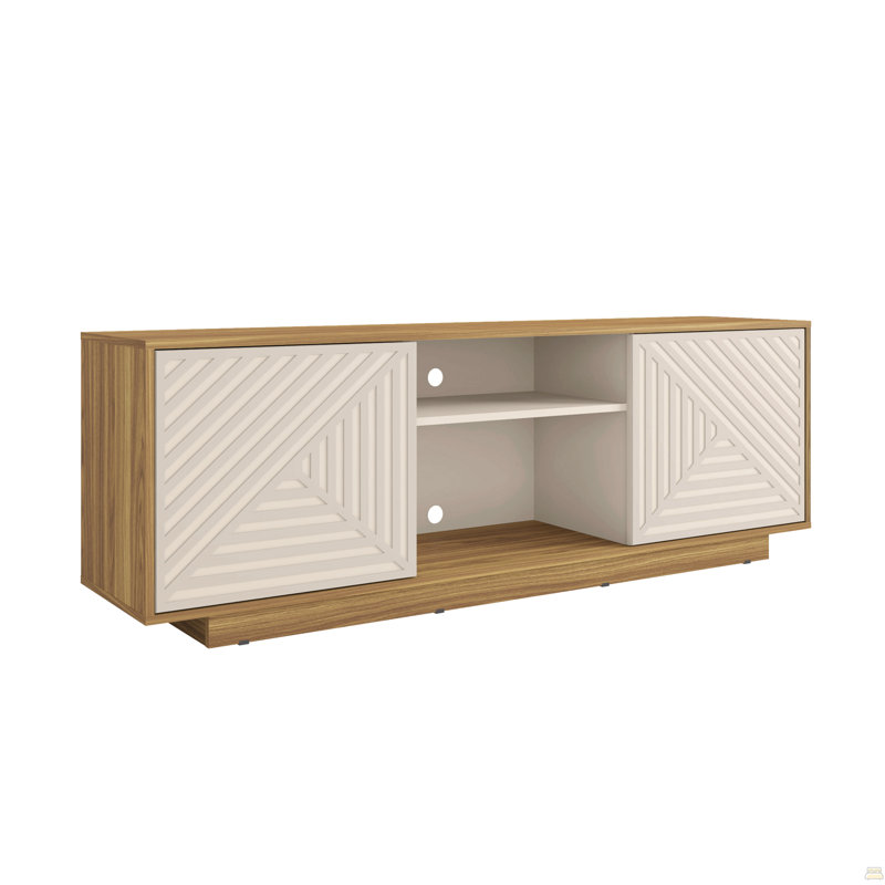 TV Stand For Tvs Up To 70", Natural/Antique White