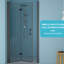Porte de douche pliante l 34 po x H 72 po avec verre trempé, noir mat - conception bi, écran d'eau transparent de 1/4 po d'épaisseur, composants en acier inoxydable de haute qualité, installation réversible, rotation à 180 chevauchement