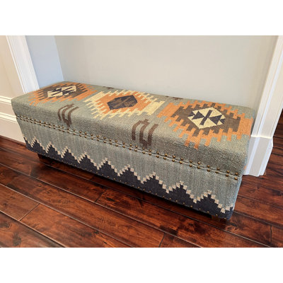 Banc de rangement à couvercle rabattable rembourré