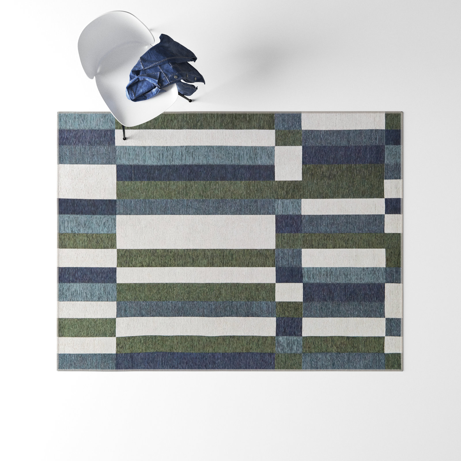 Claudina Flatweave Geometric Rug, Rectangle 5'3" x 7'