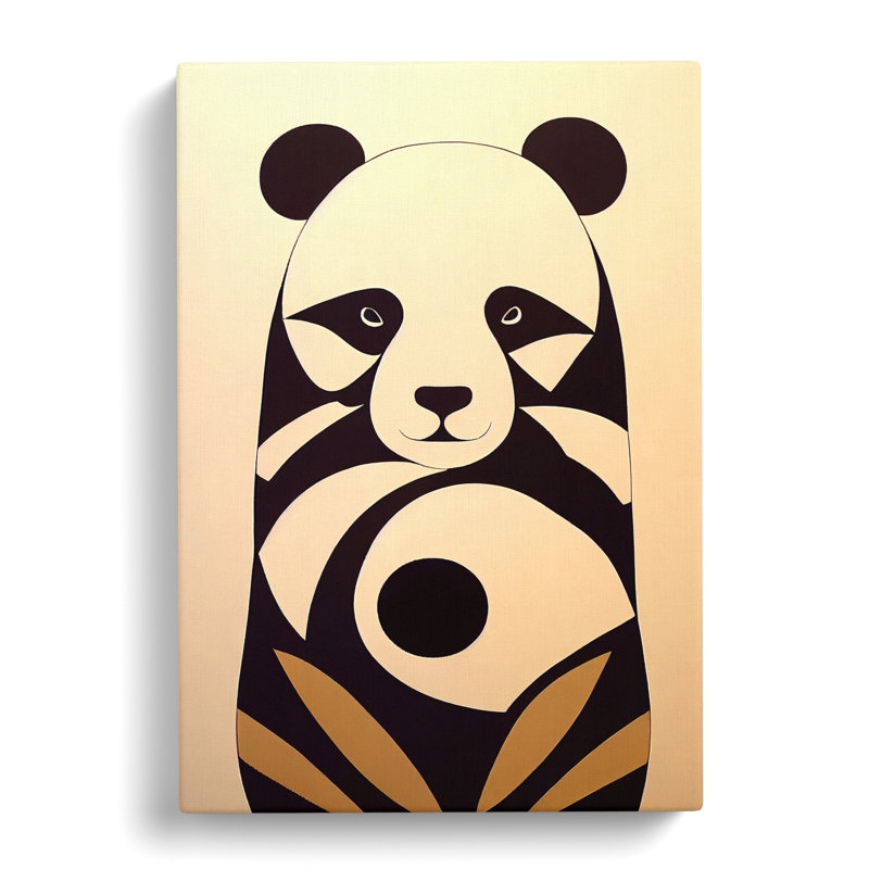 CAN-V0523-1717X Panda Abstract Design - Wrapped Canvas Print, 60cm H x 40cm W