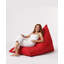 Fauteuil à billes de qualité supérieure, rouge uni, 57,1 po x 13,8 po x 35,4 po | 100% polyester, imperméable, 100% mousse de styromousse originale, capacité de poids maximale: 440 lb | Système de fermeture à glissière caché et double, parfait pour la détente en plein air-1677986458