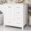 Meuble-lavabo de 30 po avec lavabo en céramique, armoire de rangement à 4 tiroirs et 2 portes, meuble-lavabo à cadre en bois massif-1830297584