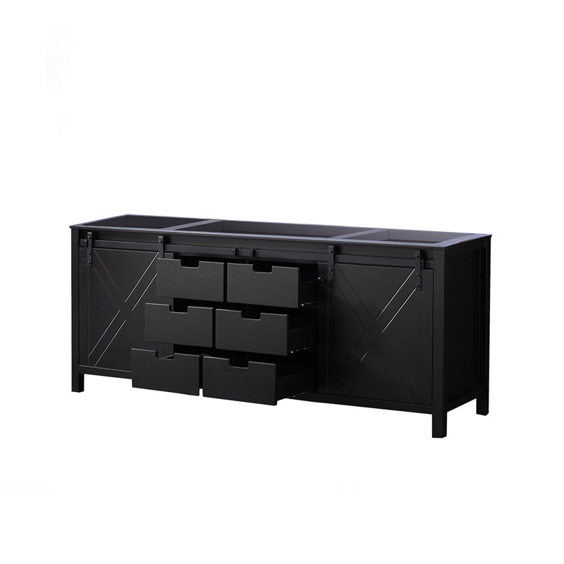 Meuble-lavabo double brun 80 po X P 22 po D, Brun