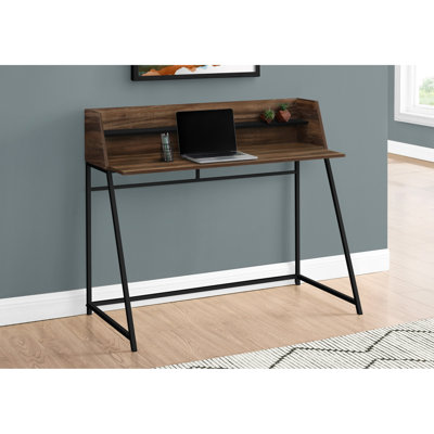 Bureau d'ordinateur, bureau personnel, ordinateur portable, tablettes de rangement, L 48 po, travail, stratifié brun, contemporain, moderne