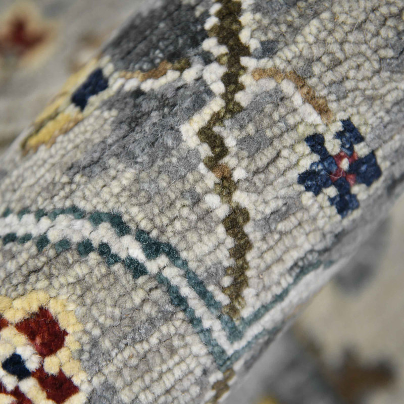 Classic Hand-Knotted Wool Area Rug with Fringe, 12' x 9'