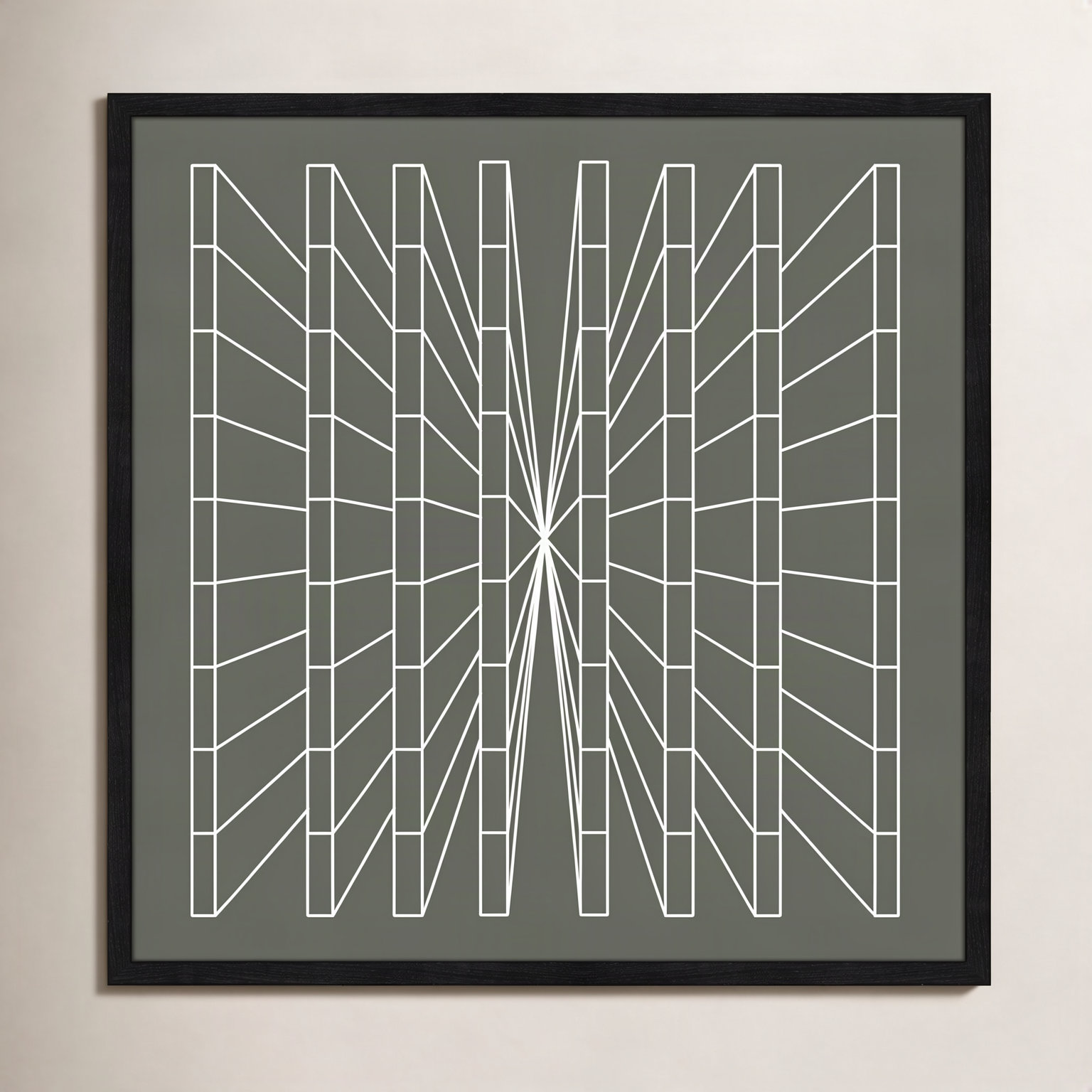 Olive Perspective by Sandi Hauanio, 27.5" H x 27.5" W x 0.75" D, Black Wood Grain