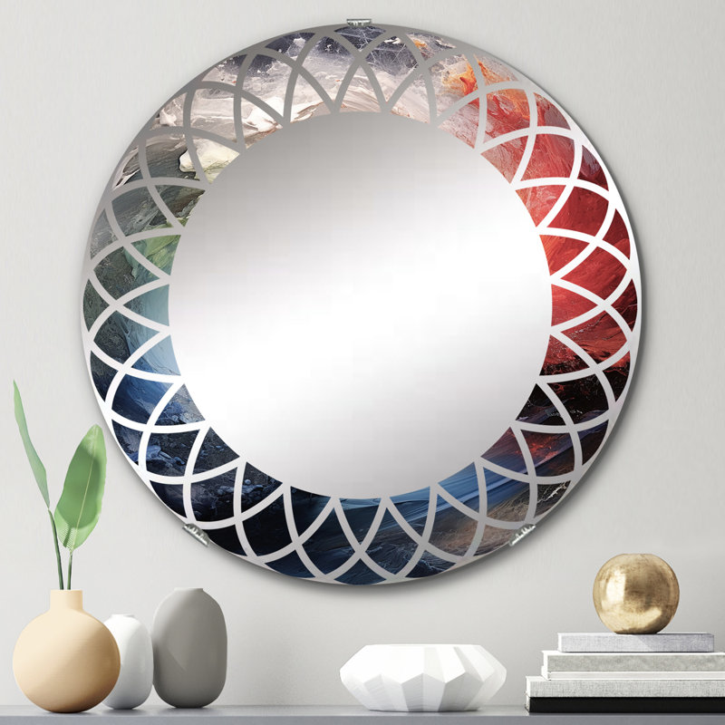 Berradi - Miroir mural rond, 24 po x 24 po