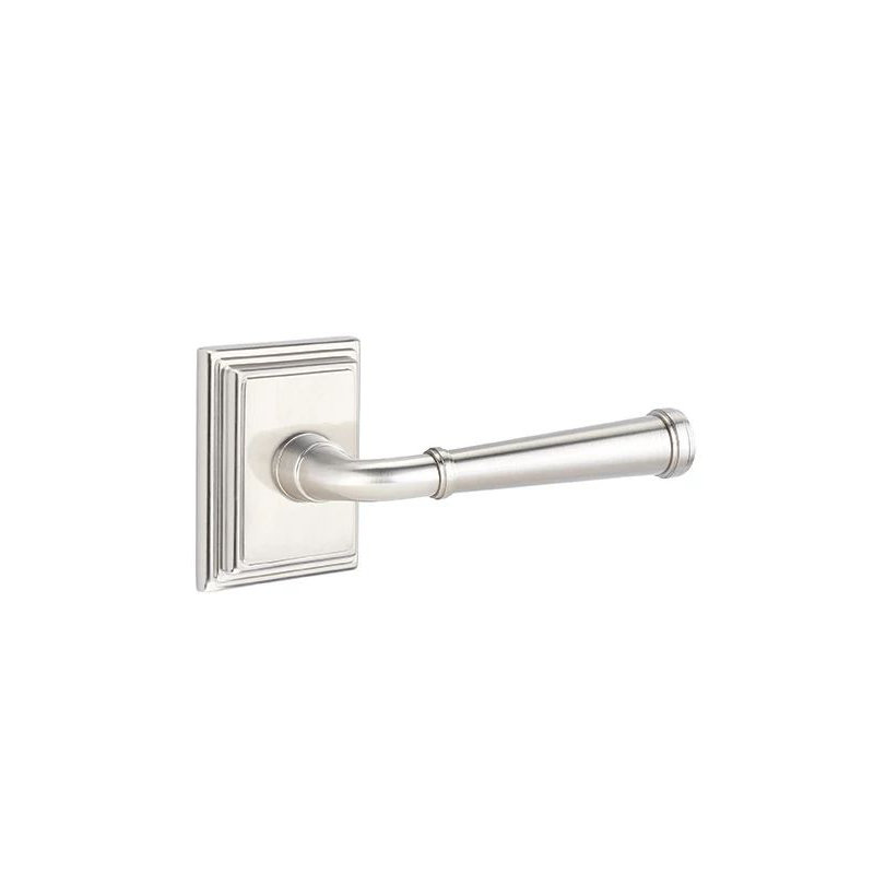 Privacy Door Lever with Square Rosette, Left, Finish
