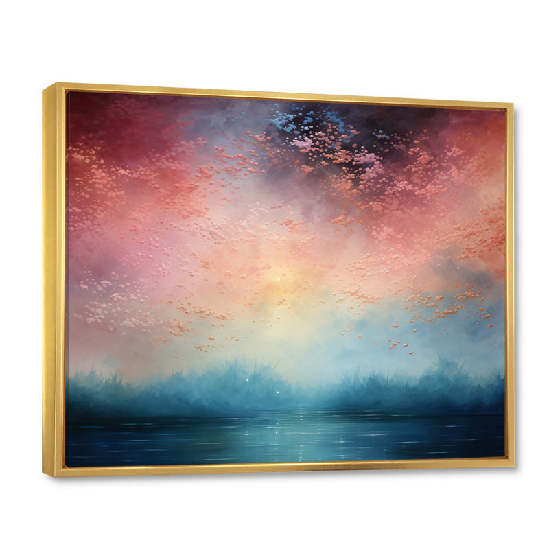 «Colorful Sky Celestial Mirage II», reproduction sur toile, H 24 po x l 32 po x P 1 po, Cadre flottant doré