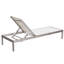 Ensemble de chaises longues d'extérieur inclinables de 76 po Aynura - 3 chaises longues en aluminium avec piscine, 3 tables d'appoint assorties, filet à séchage rapide et roues dissimulées - Blanc brossé-975435893-986567482