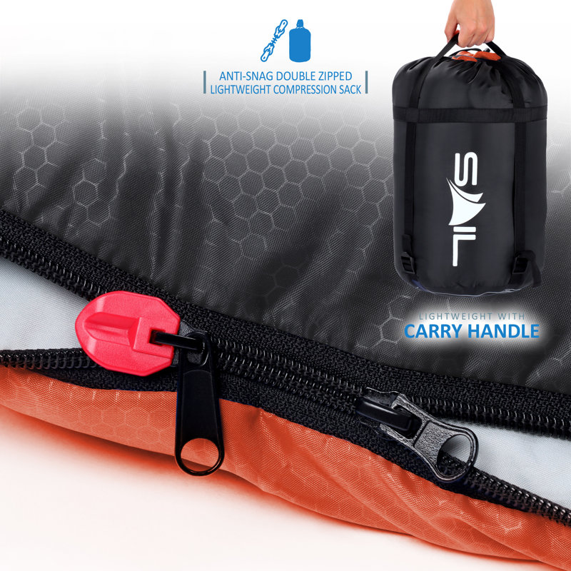 SAIL Sleeping Bag for 3-4 Season (250gsm), Orange
