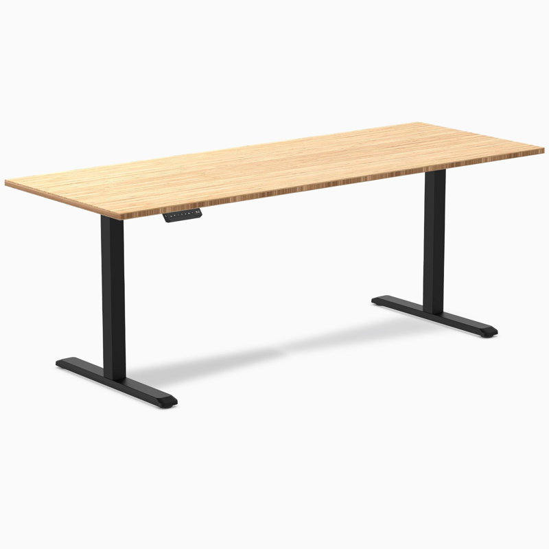 Bureau à une place - bambou / 78,7 po x 29,5 po / noir, Bamboo / Black