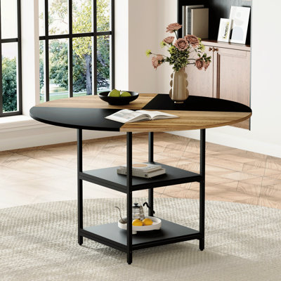Table de 47,3 pouces avec rangement double couche, table de salle à manger Enchant