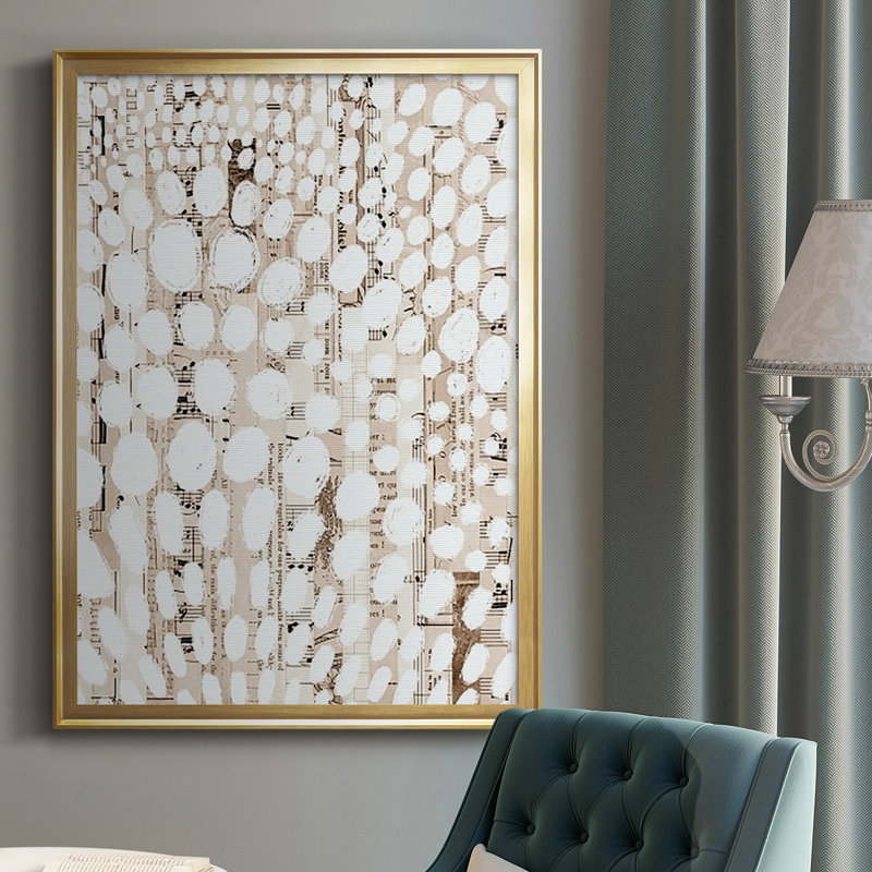 Motif rétro I, reproduction encadrée de qualité supérieure - prête à être accrochée, H 36,5 po x l 26,5 po x P 1 po, Or