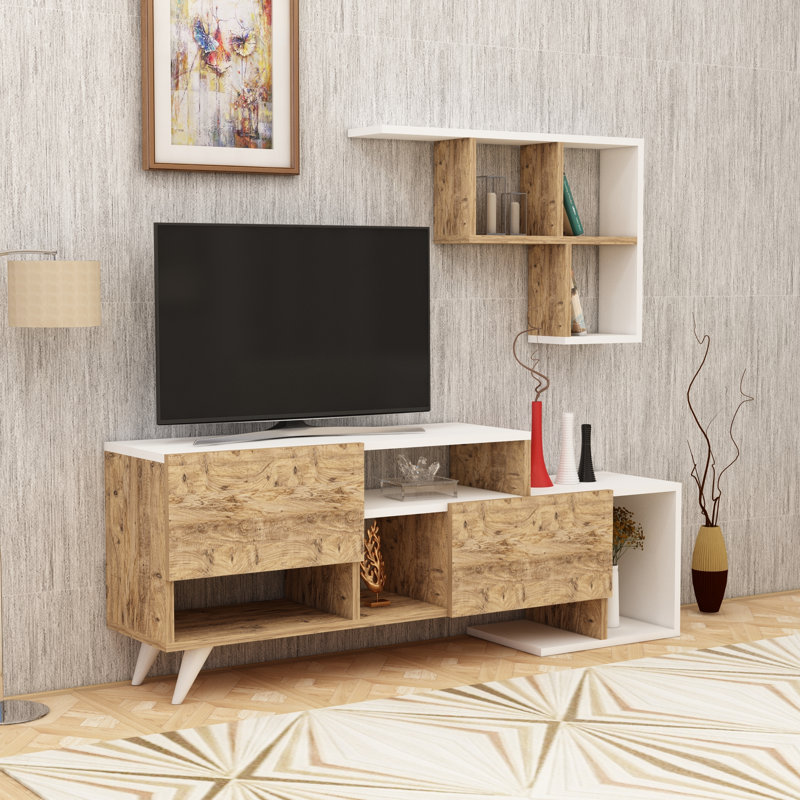 TV Stand And Entertainment Center Pilmin, Brown/White