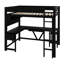 Lit mezzanine multifonctionnel avec bureau intégré, tablettes, DEL et port de charge-129169214