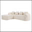 Canapé modulaire en chenille en L avec quatre coussins-126592486