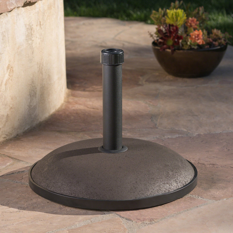  Base de parasol ronde ronde de 66 lb, support de parasol d'extérieur robuste, brun
