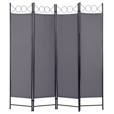 Room Divider 4-Panel Folding Privacy Screen 6Ft Portable Freestanding Partition Wall Divider Temporary Wall Room Furniture Separator With Reinforced P by Ebern Designs