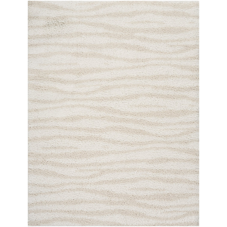 Ebern Designs Leung Ivory Beige Modern Indoor Rug