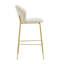 Kira Indoor Upholstered Bar Stool, Beige Fabric With Metal Frame, Set Of 2