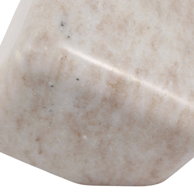 Orbe cube moderne en marbre pour décorations de salon - objet décoratif sculptural pour table, tablette et décoration de salon - beige