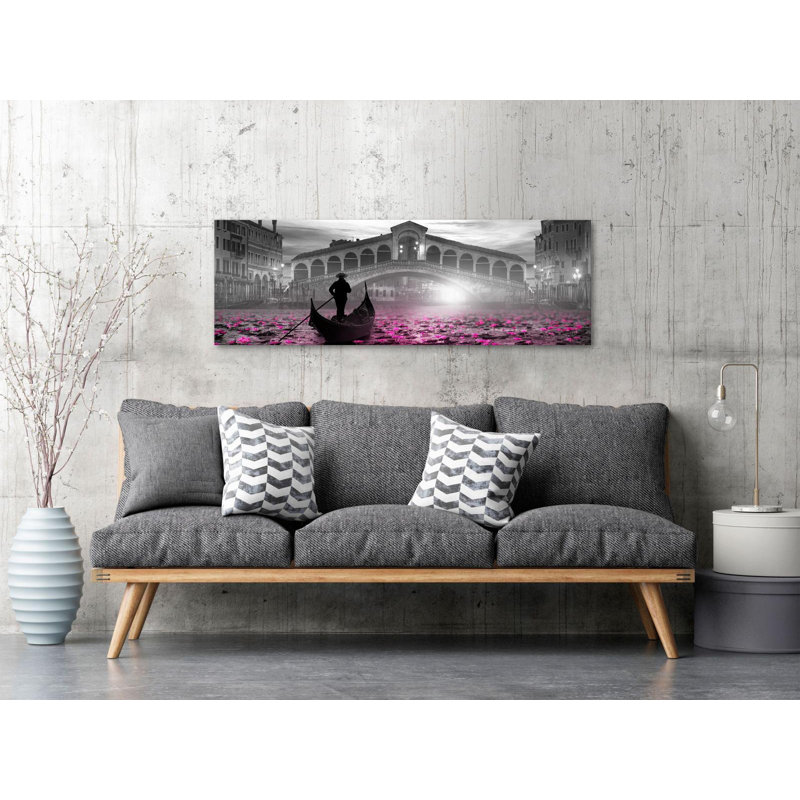 «Kolben Magic Venice Narrow Grey», reproduction sur toile, H 20 po x l 59 po x P 0,7 po, gris
